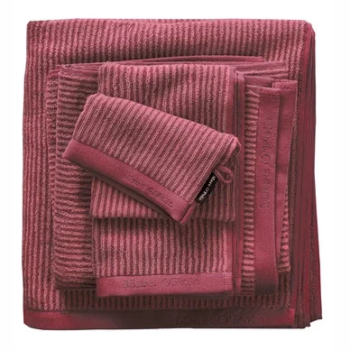 Gant de Toilette Marc O‘Polo Timeless Tone Stripe Deep Rose Warm Red Haute Qualité